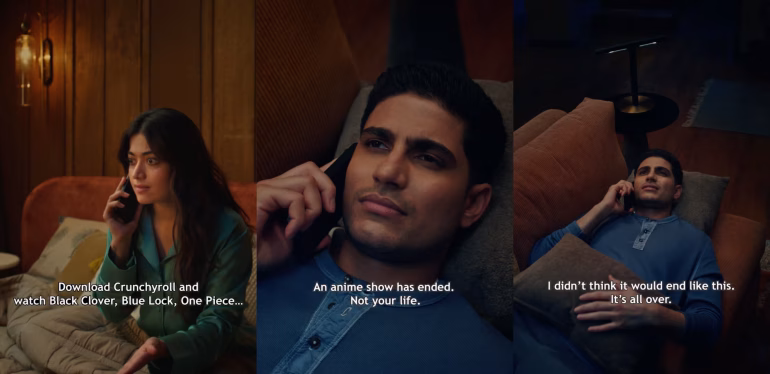 Rashmika and Shubman Crunchyroll Brand Film1